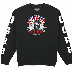 Too Old to Die Young Old Guys Riding Bikes Sweatshirt