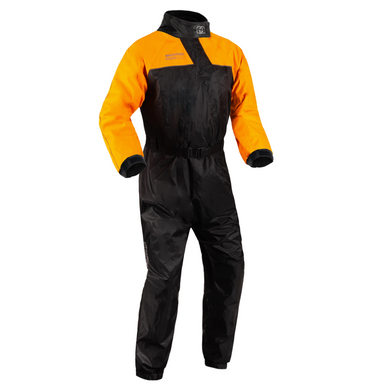 Rainseal One Piece Waterproof Biker Oversuit Black & Orange by Oxford