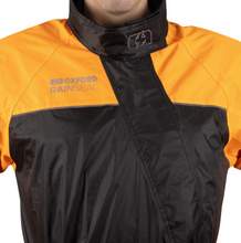 Rainseal One Piece Waterproof Biker Oversuit Black & Orange by Oxford