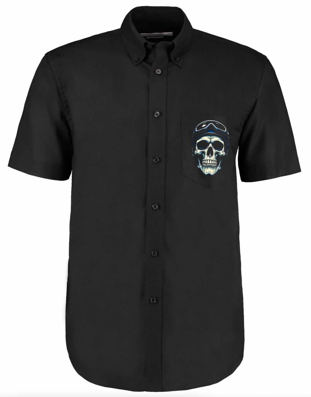 Fat Skeleton Three Skull Biker Garage Work Shirt