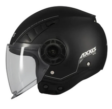 AXXIS METRO Matt Black Open Face Helmet Bundle - Fat Skeleton UK
