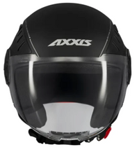 AXXIS METRO Matt Black Open Face Helmet Bundle - Fat Skeleton UK