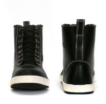 Hot Leathers BTM1014 Men's Black and White Leather 6-inch Bike Sneaker