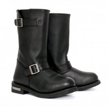 Hot Leathers BTM1002 Men's Black 11-inch Round Toe Engineer Leather Boots WIDE FIT