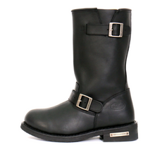 Hot Leathers BTM1002 Men's Black 11-inch Round Toe Engineer Leather Boots WIDE FIT