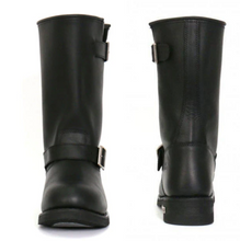 Hot Leathers BTM1002 Men's Black 11-inch Round Toe Engineer Leather Boots WIDE FIT