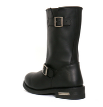 Hot Leathers BTM1002 Men's Black 11-inch Round Toe Engineer Leather Boots WIDE FIT