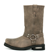Hot Leathers BTM1003 Men's Stone Wash Brown 11-inch Tall Harness Leather Boots