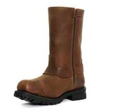 Hot Leathers Men's Rust Brown 11-inch Harness Motorcycle Biker Leather Boots BTM1001