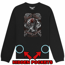Fat Skeleton Loud Pipes Save Lives "Stealth" zip pocket Sweatshirt - Fat Skeleton UK