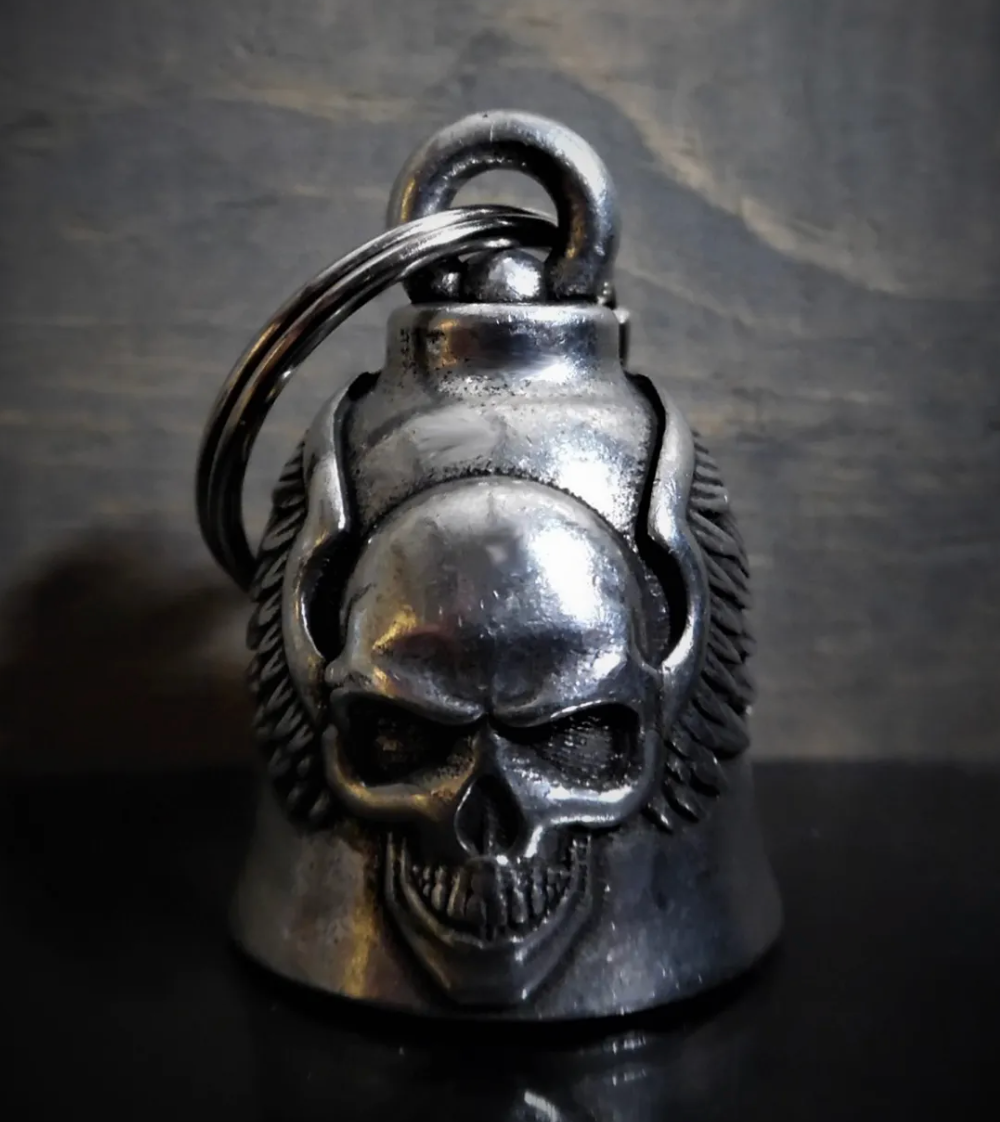 Skull & Upswept Wings Guardian Angel Gremlin Bell– Fat Skeleton UK