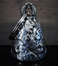 Celtic Cross with Green Crystal Motorcycle Guardian Angel Bell