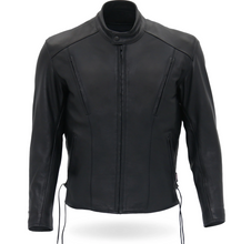 Hot Leathers Men's USA Made Vented Premium Leather Motorcycle Biker Jacket with Side Lace