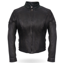 Hot Leathers USA Made Ladies Vented Motorcycle Black Leather Biker Jacket
