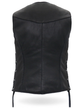 Hot Leathers USA Made Ladies Braided Leather Motorcycle Biker Waistcoat