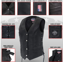 Hot Leathers USA Made Ladies Braided Leather Motorcycle Biker Waistcoat