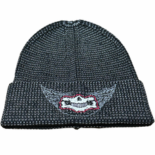 Fat Skeleton Wing Logo WARM Black Reflective Flecks Knitted Beanie