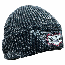 Fat Skeleton Wing Logo WARM Black Reflective Flecks Knitted Beanie