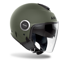 Airoh Helyos - Matt Military Green Open Face Helmet - Fat Skeleton UK