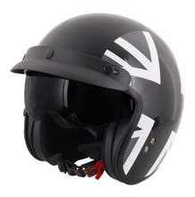 Mono Jack Gloss Black Open Face Helmet With Peak - Fat Skeleton UK