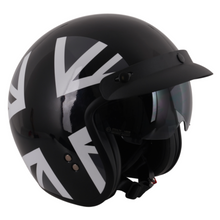Mono Jack Gloss Black Open Face Helmet With Peak - Fat Skeleton UK
