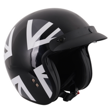 Mono Jack Gloss Black Open Face Helmet With Peak - Fat Skeleton UK