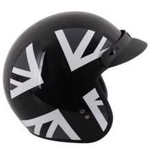 Mono Jack Gloss Black Open Face Helmet With Peak - Fat Skeleton UK