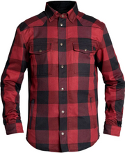 John Doe Armoured Moto Riding Shirt Red Check