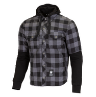 Merlin Deadwood Rider Kevlar Grey Rider Shirt over Hoodie - Fat Skeleton UK