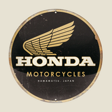 Honda Motorcycles Embossed Metal Sign 35cm x 35cm - Fat Skeleton UK