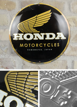 Honda Motorcycles Embossed Metal Sign 35cm x 35cm - Fat Skeleton UK