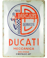 Moto Ducati Meccanica Bologna Servizio Motorcycles Metal Sign 30cm x 40cm - Fat Skeleton UK