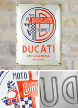 Moto Ducati Meccanica Bologna Servizio Motorcycles Metal Sign 30cm x 40cm - Fat Skeleton UK