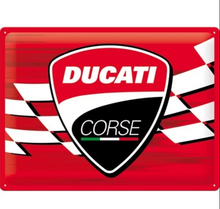 Ducti Corse Moto Racing Logo Metal Sign 30cm x 40cm - Fat Skeleton UK