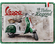 Vespa The Italian Classic Metal Sign 30cm x 40cm - Fat Skeleton UK