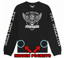 Fat Skeleton Adventure Before Dementia "Stealth" zip pocket Sweatshirt - Fat Skeleton UK