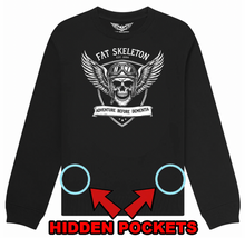 Fat Skeleton Adventure Before Dementia "Stealth" zip pocket Sweatshirt - Fat Skeleton UK
