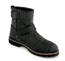 Black Leather Cruiser Rider Waterproof Boot - Fat Skeleton UK