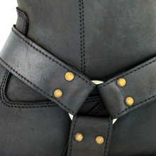 Black Leather Cruiser Rider Waterproof Boot - Fat Skeleton UK