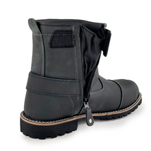 Black Leather Cruiser Rider Waterproof Boot - Fat Skeleton UK