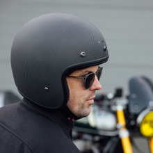 Merlin Low Profile Matt Carbon Fibre Low Profile Open Face Helmet ECE22-06 - Fat Skeleton UK