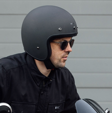 Merlin Low Profile Matt Carbon Fibre Low Profile Open Face Helmet ECE22-06 - Fat Skeleton UK