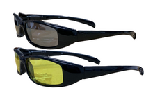 New Attitude Retro Style Narrow Biker Wrap Dark & Yellow Lens Twin Pack Bundle - Fat Skeleton UK