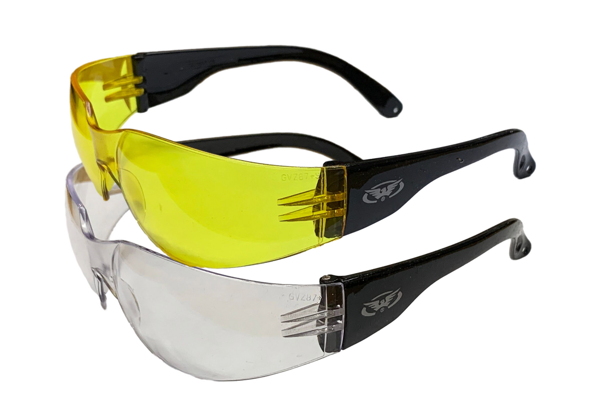 Global Vision Rider Clear & Yellow Lens Wrap Rider Glasses Twin Pack B ...