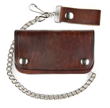 6" Antique Finish Biker Wallet & Chain