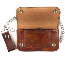 6" Antique Finish Biker Wallet & Chain