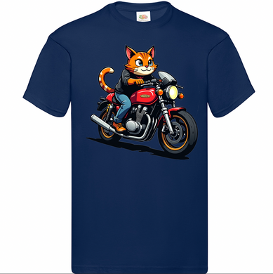 Kids Biker Ginger Kitten T Shirt