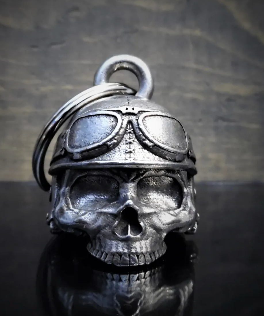 Biker Skull & Old School Helmet 3D Guardian Angel Bell