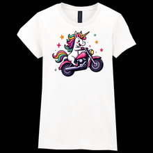 Ladies Biker Wheeliecorn Unicorn Softstyle T Shirt