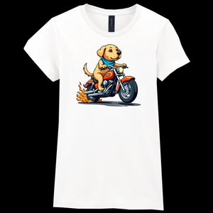 Ladies Biker Labrador Softstyle T Shirt